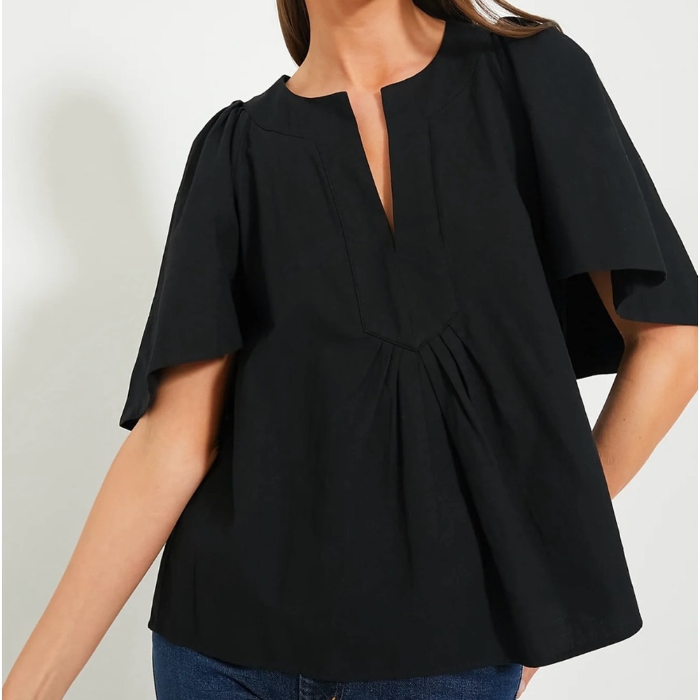 Pomander Place Black Finley Flutter Sleeve Top - XL - NWT